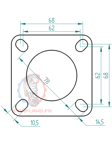 Bride 4 trous Powersprint Ø 55 mm inox - Swapland -