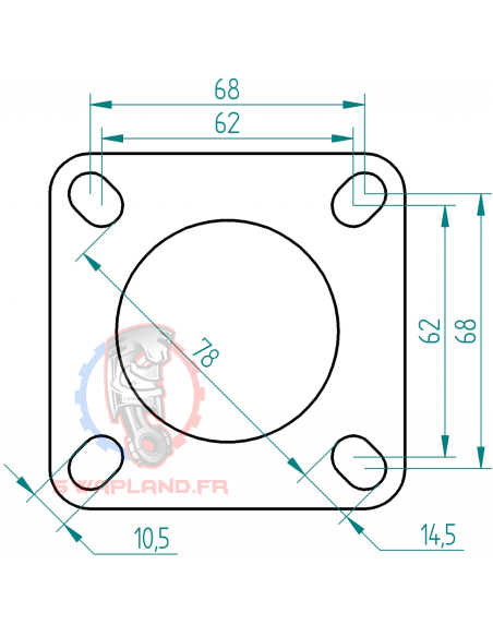 Bride 4 trous Powersprint Ø 55 mm inox - Swapland -