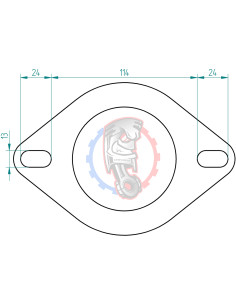 Bride inox 2 trous d’échappement Powersprint Ø 80 mm  2