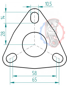 Bride inox 3 trous d’échappement Powersprint Ø 35 mm  2