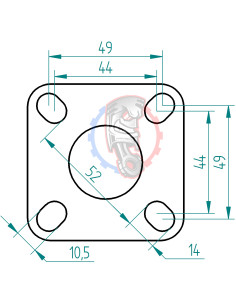 Bride inox 4 trous d’échappement Powersprint Ø 35 mm  2