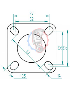 Bride inox 4 trous d’échappement Powersprint Ø 50 mm  2