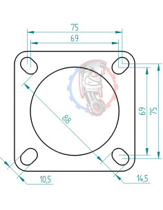 Bride inox 4 trous d’échappement Powersprint Ø 76 mm  2