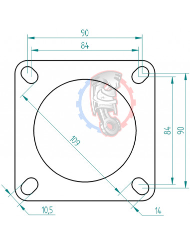 Dimensions bride inox 4 trous d’échappement Powersprint Ø 80 mm
