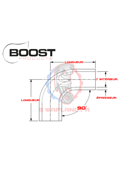 Coude silicone 90 degrés BOOST Products