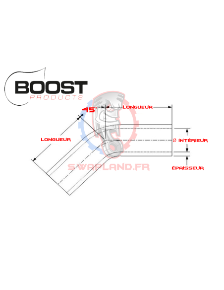 Coude silicone 45 degrés BOOST Products