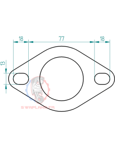 Joint de bride d’échappement 2 trous Powersprint Ø 50 – 57 mm  2