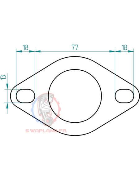 Joint 2 trous échappement 50 – 57 mm Powersprint - Swapland -