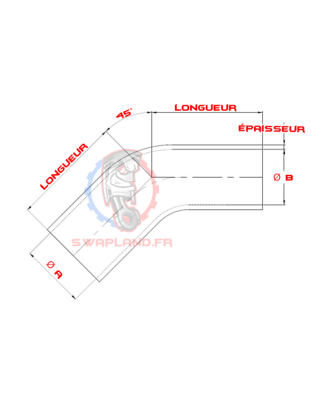 Réducteur coudé 45° silicone Boost Products