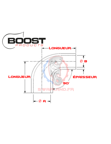 Réducteur coudé 90° silicone Boost Products