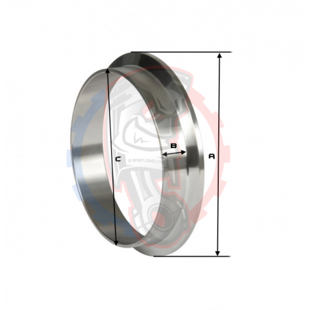Kit V-Band Inox avec Gorge de Positionnement Ø38 à 127mm
