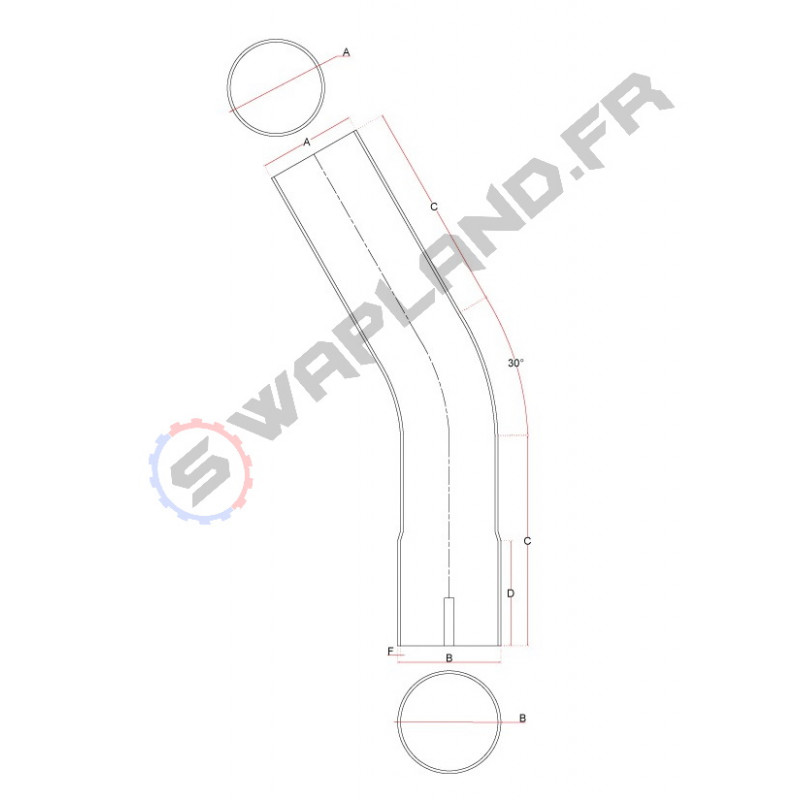 Coude inox 30° emmanchement simple