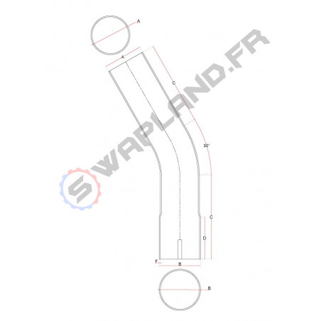 Coude inox 30° emmanchement simple
