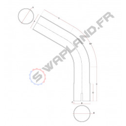 Coude inox 60° avec emmanchement simple 51 à 76mm 2