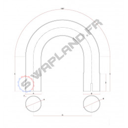 Coude inox 180° avec emmanchement simple 51 à 76mm 2