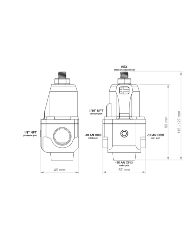 Régulateur de pression de carburant Nuke performance Dash 10