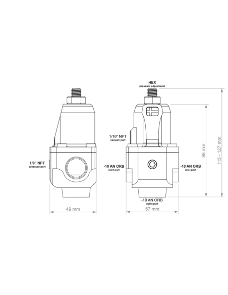 Régulateur de pression de carburant Nuke performance Dash 10