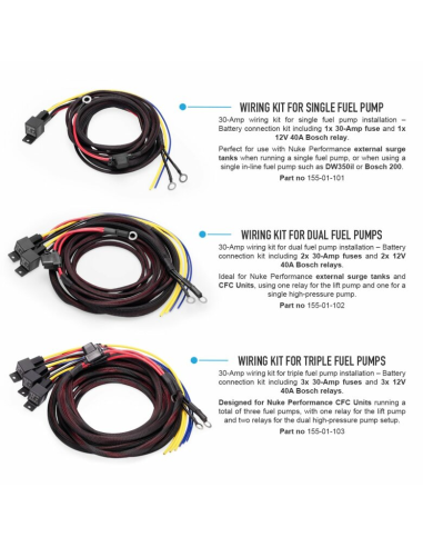 Kit câblage pour pompes à carburant 30 A connexion à la batterie