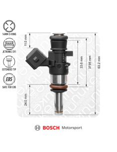Injecteur Bosch 870cc EV14K Compact 38 mm – Haute impédance