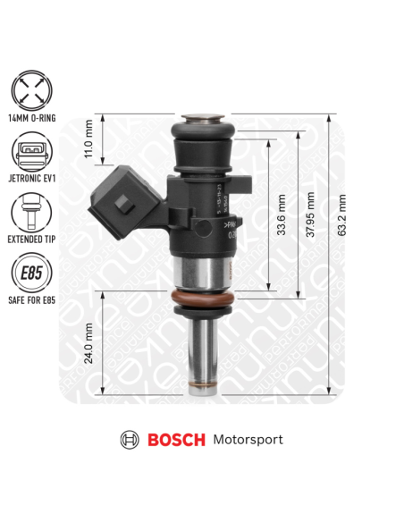 Injecteur Bosch 870cc EV14K Compact 38 mm – Haute impédance