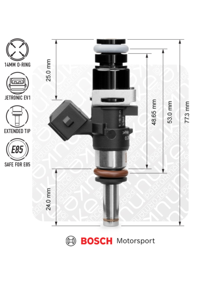 Injecteur Bosch 980cc EV14S Compact 53 mm – Haute impédance
