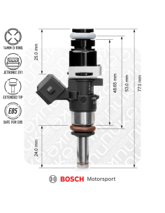 Injecteur Bosch 1200cc EV14S Compact 53 mm – Haute impédance