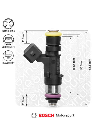 Injecteur Bosch 2200cc NGI2 EV14S Compact 53 mm – Haute impédance