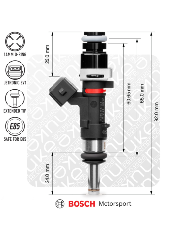 Injecteur Bosch 627cc EV14L Compact 65 mm – Haute impédance