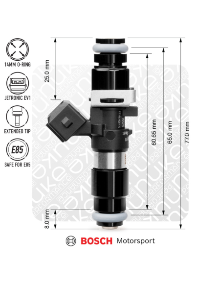 Injecteur Bosch 870cc EV14L Compact 65 mm – Haute impédance