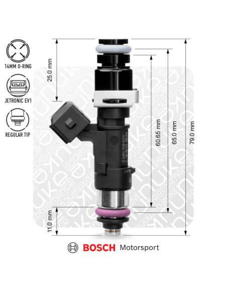 Injecteur Bosch 1200cc EV14L Compact 65 mm – Haute impédance