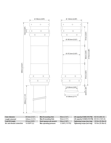 Kit Air Jack 90 Competition 4 pièces – 8 BARS | Nuke Performance
