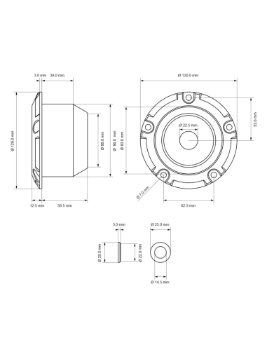 Boîtier de valve de vérin pneumatique en aluminium