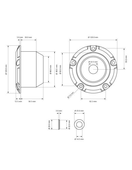 Boîtier de valve de vérin pneumatique en aluminium