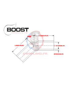 Durite silicone coude 45° 41 mm BOOST Products  2