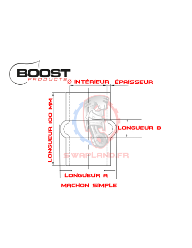 Manchon amortisseur simple silicone 76 mm BOOST Products 