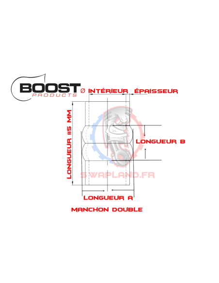 Manchon amortisseur double silicone 63 mm BOOST Products 