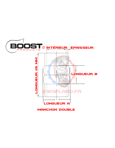 Manchon amortisseur double silicone 89 mm BOOST Products 