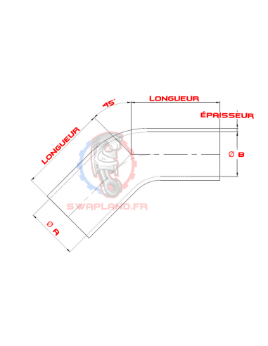 Durite silicone réducteur 25-19 mm BOOST Products 45° 