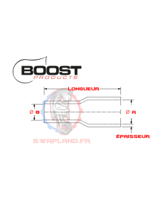 Réducteur silicone droit 51-38 mm Boost Products  2