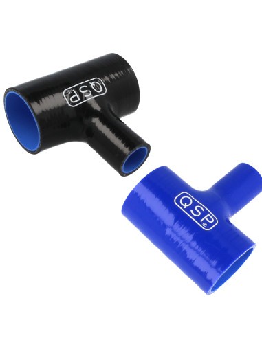 Té en silicone droit 38 mm / 25 mm bleu ou noir QSP Products