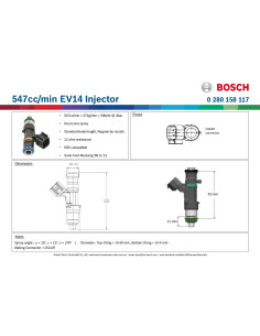 Injecteur gros debit 550cc 0280158117 2
