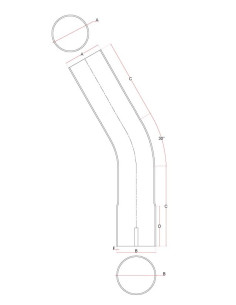 Coude inox 30° emmanchement simple 63.5 mm 2