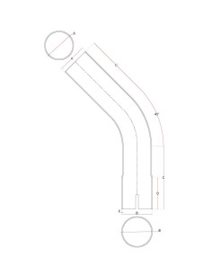 Coude inox 45° avec emmanchement simple 51 mm 2