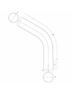 Coude inox 60° avec emmanchement simple 76 mm 2
