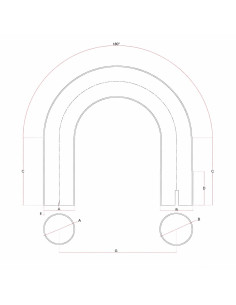 Coude inox 180° avec emmanchement simple 76 mm 2