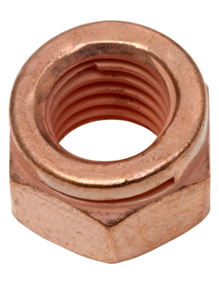 Ecrou cuivré M12 x 1.75 avec rondelle intégrée clé de 17