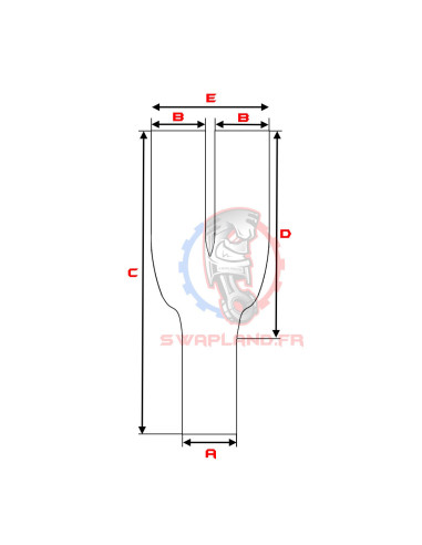Y 76 vers 2 X 63,5 pour ligne d'échappement inox 