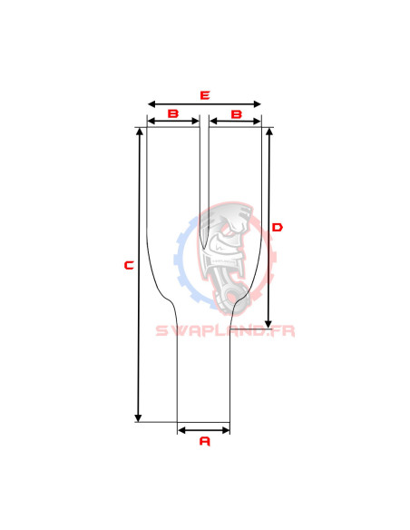 Y 63,5 vers 2 X 51 pour ligne d'échappement inox 