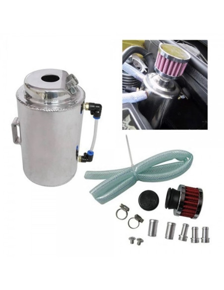 Récupérateur d'huile universel alu 1.5L avec filtre reniflard