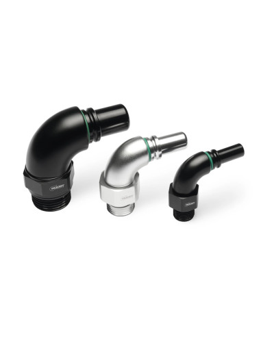 Raccord Mâle High Flow Quick Click vers ORB Mâle DASH/AN 10 90° 